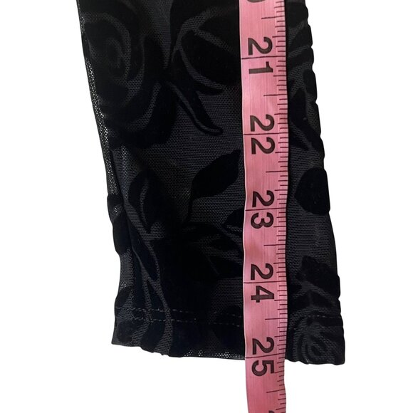 NWT Wild Fable M Black Rose Flocked Velvet Burnout Off-Shoulder Recycle Material - Picture 13 of 16